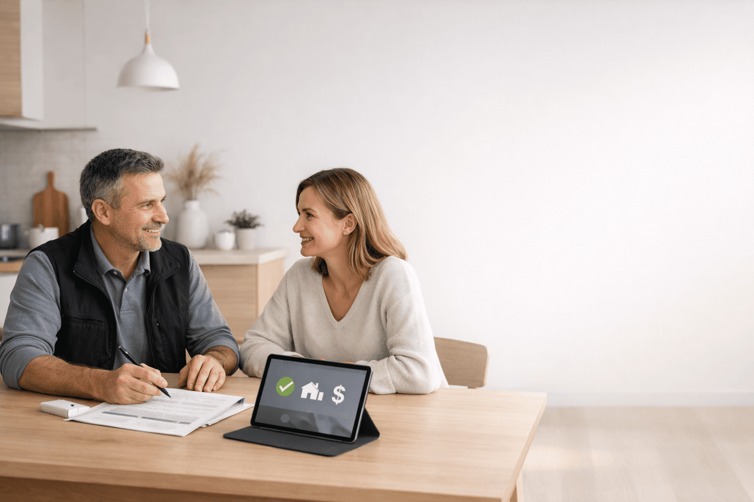 Contractor financing discussion during a home renovation quote