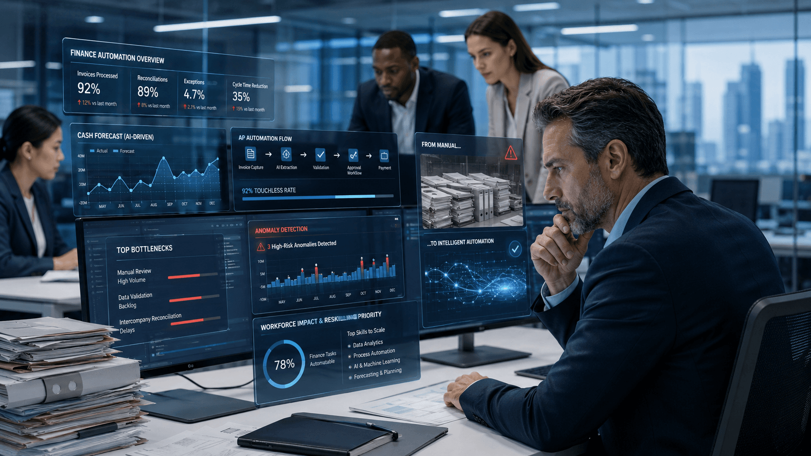 Finance workforce automation reshaping a finance team's roles, reporting, and reskilling priorities