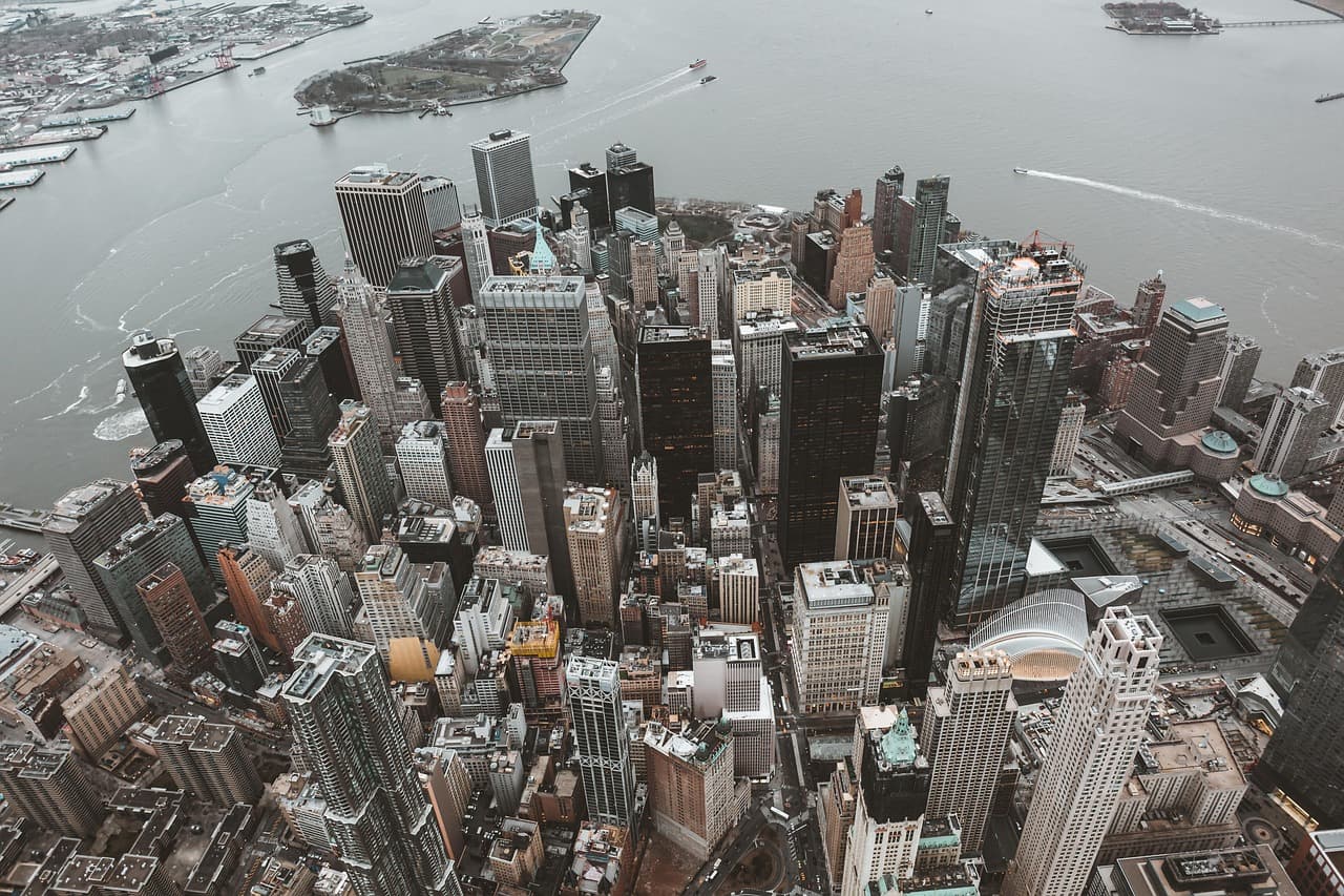 Manhattan skyline from above, illustrating BitGo WTGXX access for institutions