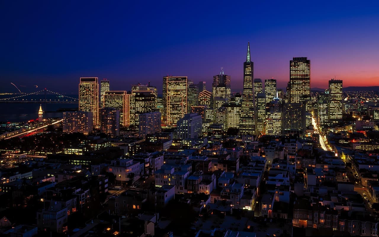 San Francisco skyline at dusk, home city of Phantom prediction markets launch