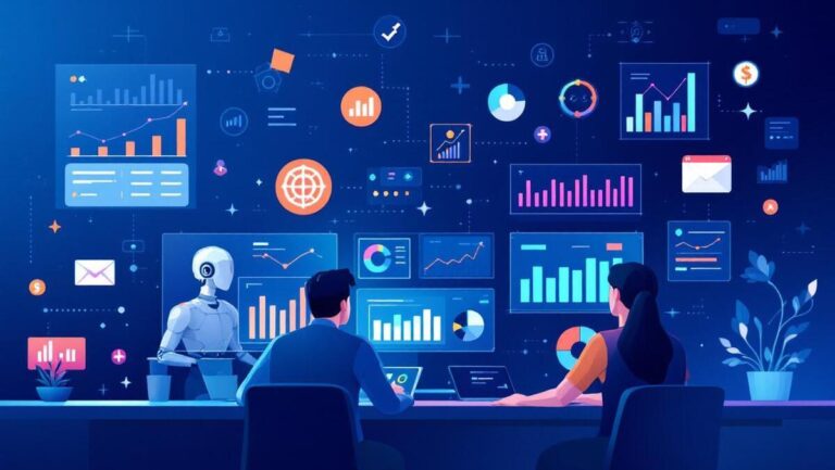 Compatible finance team analyzing charts graphs data trends ai revenue management cash flow optimiza.jpeg