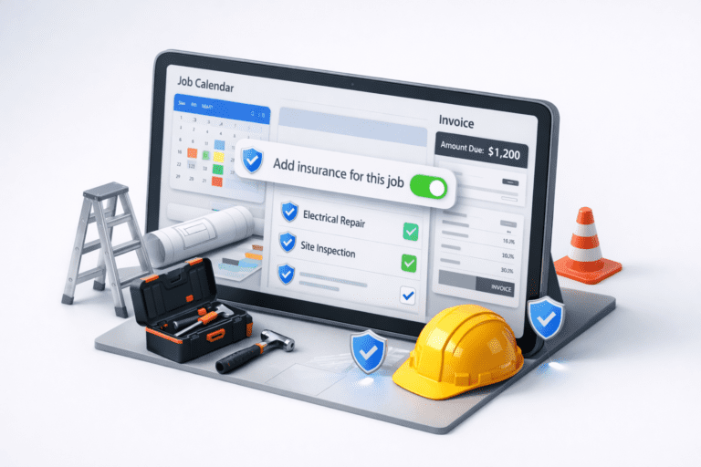 Insurtech Is Changing Trade Insurance. Most Tradies Haven’t Noticed Yet. Insurtech tools and trade equipment representing the digital transformation of insurance for tradespeople