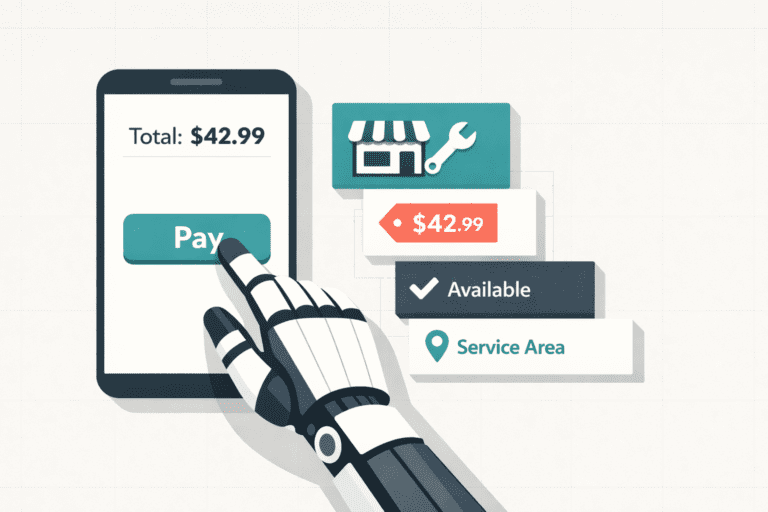 AI agent completing a digital payment transaction on behalf of a consumer through a smartphone interface