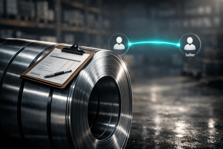 Steel coils in a warehouse representing B2B payment processing costs for regional distributors