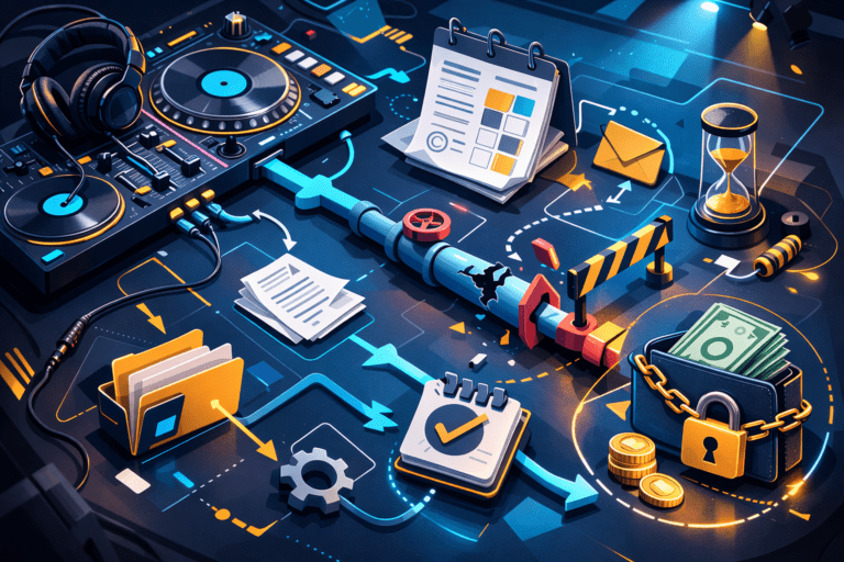 freelancer cash flow DJ equipment and invoice