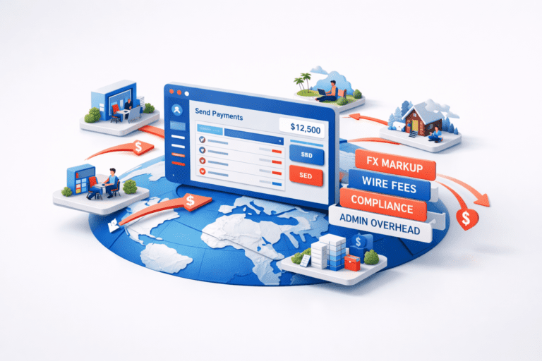 Paying remote teams cost breakdown showing hidden fees for digital agencies