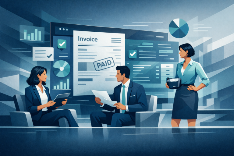 AR automation tools dashboard showing payment tracking and invoice management