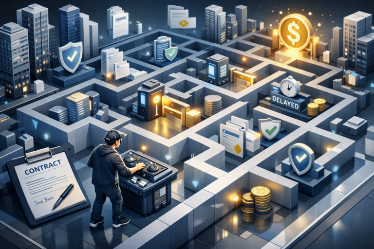 Corporate event payment terms delay affecting sole trader DJ vendor