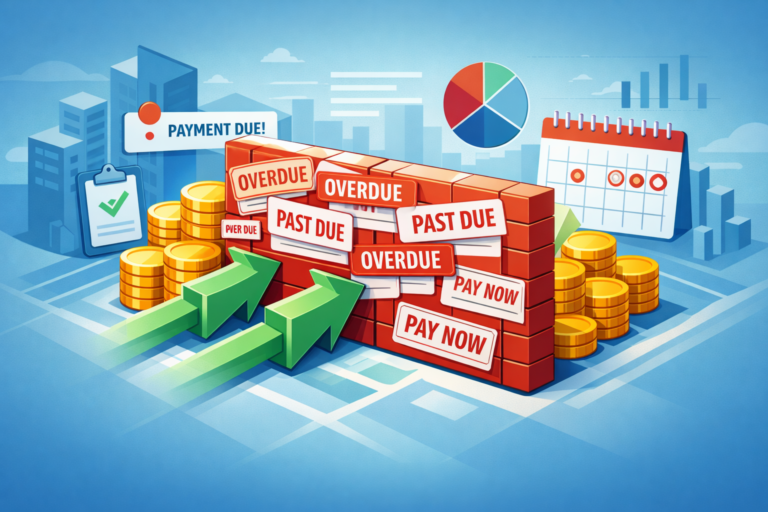 CFO reviewing overdue invoices during a late payment crisis